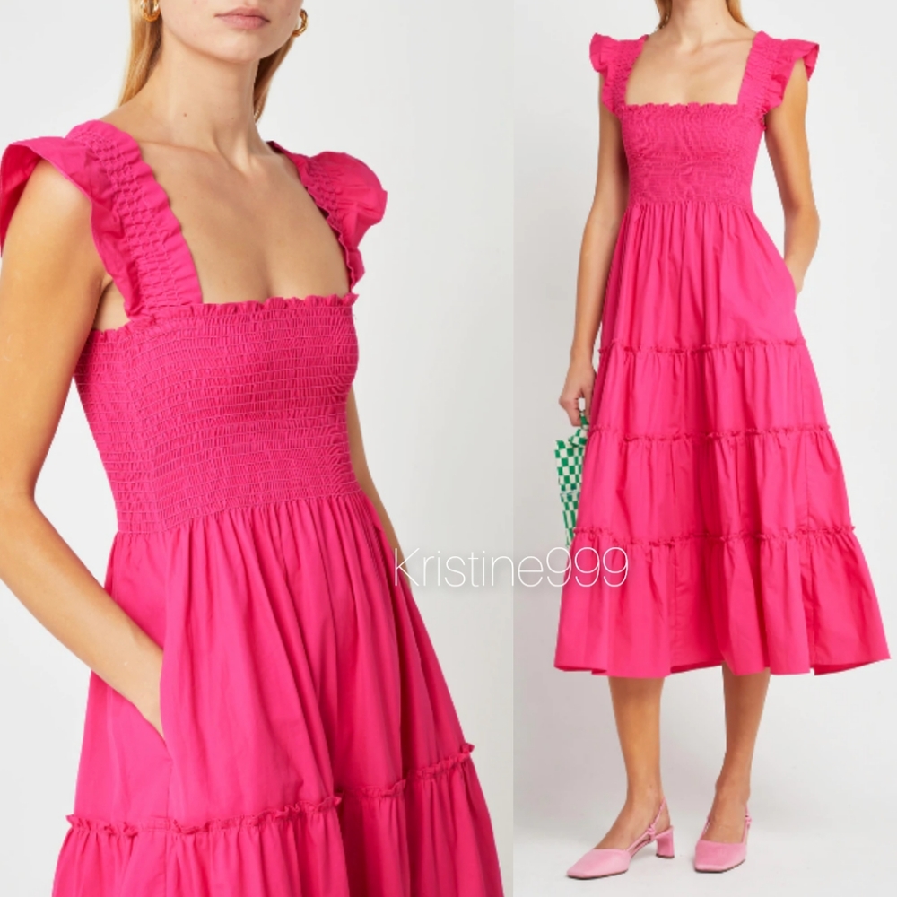 Kourt Calypso Maxi Dress in Magenta Hot Pink sz XS Same as Hill House Nap Dress